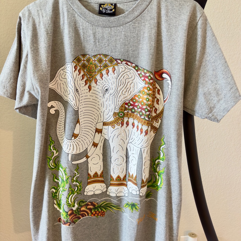 Authentic Embossed Elephant Printing My Dream Thailand T-Shirt